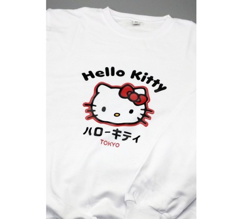 Толстовки, свитшоты и худи Hello Kitty Sharp&Shop Свитшот Hello Kitty белый оверсайз толстовка Куроми