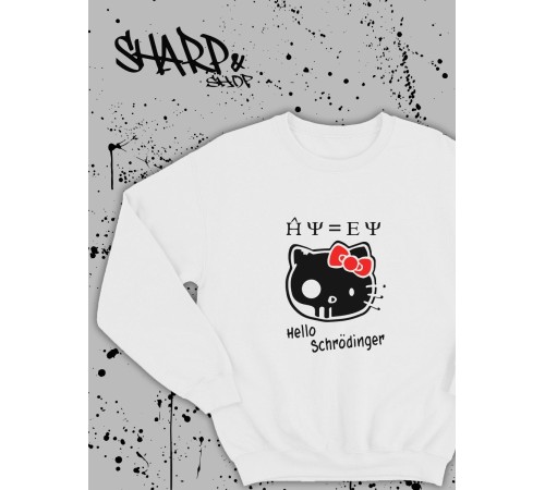 Толстовки, свитшоты и худи Hello Kitty Sharp&Shop Свитшот Hello Kitty белый оверсайз толстовка Куроми