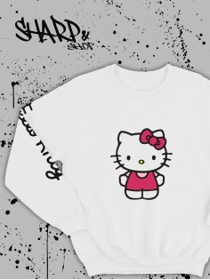 Толстовки, свитшоты и худи Hello Kitty Sharp&Shop Свитшот Hello Kitty белый оверсайз толстовка Куроми