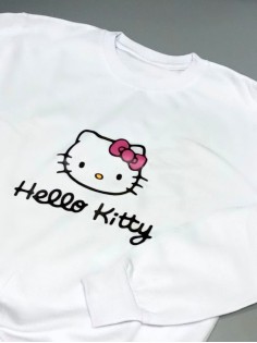 Толстовки, свитшоты и худи Hello Kitty Sharp&Shop Свитшот Hello Kitty белый оверсайз толстовка Куроми