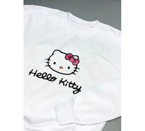 Толстовки, свитшоты и худи Hello Kitty Sharp&Shop Свитшот Hello Kitty белый оверсайз толстовка Куроми