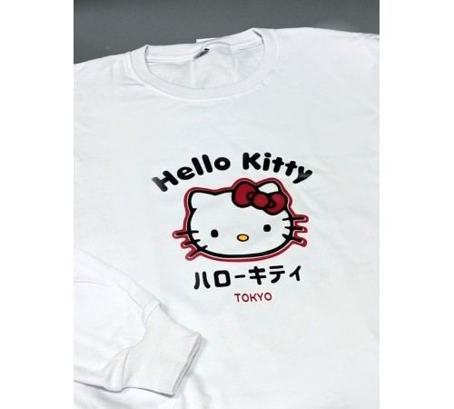 Толстовки, свитшоты и худи Hello Kitty Sharp&Shop Свитшот Hello Kitty белый оверсайз толстовка Куроми