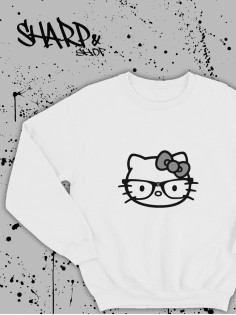 Толстовки, свитшоты и худи Hello Kitty Sharp&Shop Свитшот Hello Kitty белый оверсайз толстовка Куроми