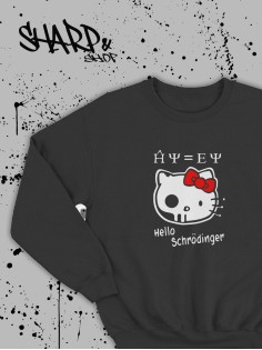 Толстовки, свитшоты и худи Hello Kitty Sharp&Shop Свитшот Hello Kitty черный оверсайз толстовка Куроми