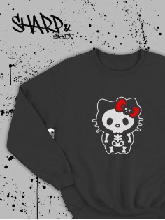 Толстовки, свитшоты и худи Hello Kitty Sharp&Shop Свитшот Hello Kitty черный оверсайз толстовка Куроми