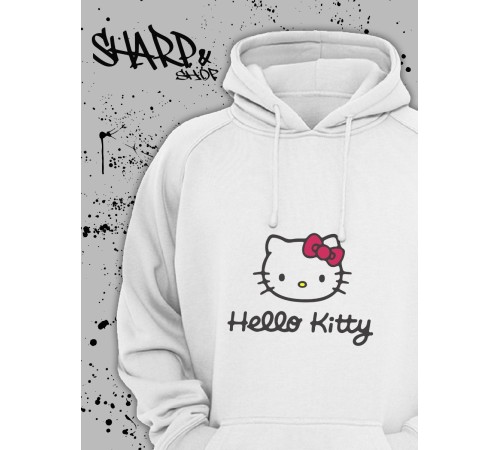 Толстовки, свитшоты и худи Hello Kitty Sharp&Shop Худи Hello Kitty белое оверсайз Куроми кофта дрейн гранж