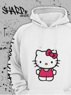 Толстовки, свитшоты и худи Hello Kitty Sharp&Shop Худи Hello Kitty белое оверсайз Куроми кофта дрейн гранж