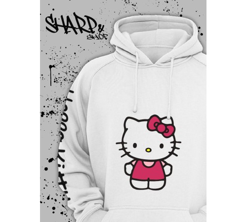 Толстовки, свитшоты и худи Hello Kitty Sharp&Shop Худи Hello Kitty белое оверсайз Куроми кофта дрейн гранж