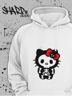 Толстовки, свитшоты и худи Hello Kitty Sharp&Shop Худи Hello Kitty белое оверсайз Куроми кофта дрейн гранж