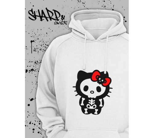 Толстовки, свитшоты и худи Hello Kitty Sharp&Shop Худи Hello Kitty белое оверсайз Куроми кофта дрейн гранж
