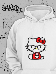 Толстовки, свитшоты и худи Hello Kitty Sharp&Shop Худи Hello Kitty белое оверсайз Куроми кофта дрейн гранж
