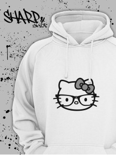 Толстовки, свитшоты и худи Hello Kitty Sharp&Shop Худи Hello Kitty белое оверсайз Куроми кофта дрейн гранж