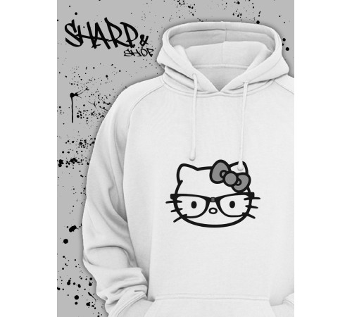 Толстовки, свитшоты и худи Hello Kitty Sharp&Shop Худи Hello Kitty белое оверсайз Куроми кофта дрейн гранж