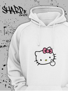 Толстовки, свитшоты и худи Hello Kitty Sharp&Shop Худи Hello Kitty белое оверсайз Куроми кофта дрейн гранж