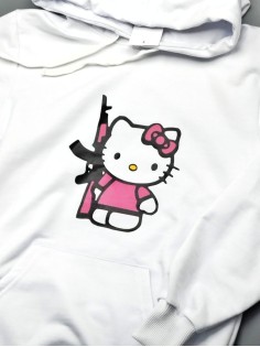 Толстовки, свитшоты и худи Hello Kitty Sharp&Shop Худи Hello Kitty белое оверсайз Куроми кофта дрейн гранж