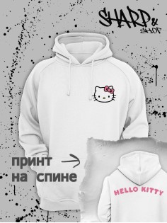 Толстовки, свитшоты и худи Hello Kitty Sharp&Shop Худи Hello Kitty белое оверсайз Куроми кофта дрейн гранж