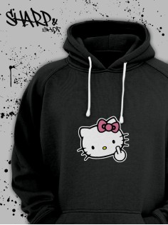 Толстовки, свитшоты и худи Hello Kitty Sharp&Shop Худи Hello Kitty черное оверсайз Куроми кофта дрейн гранж