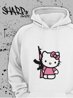 Толстовки, свитшоты и худи Hello Kitty Sharp&Shop Худи Hello Kitty белое оверсайз Куроми кофта дрейн гранж