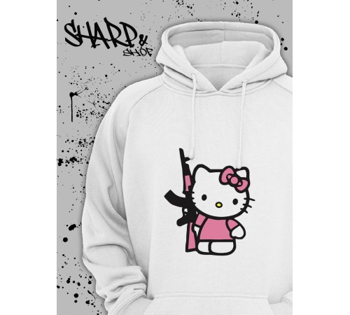 Толстовки, свитшоты и худи Hello Kitty Sharp&Shop Худи Hello Kitty белое оверсайз Куроми кофта дрейн гранж