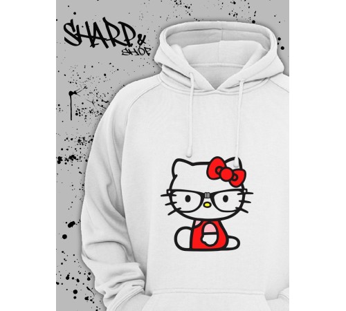 Толстовки, свитшоты и худи Hello Kitty Sharp&Shop Худи Hello Kitty белое оверсайз Куроми кофта дрейн гранж