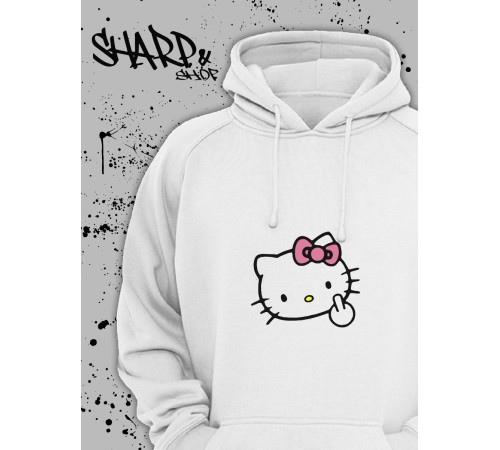 Толстовки, свитшоты и худи Hello Kitty Sharp&Shop Худи Hello Kitty белое оверсайз Куроми кофта дрейн гранж