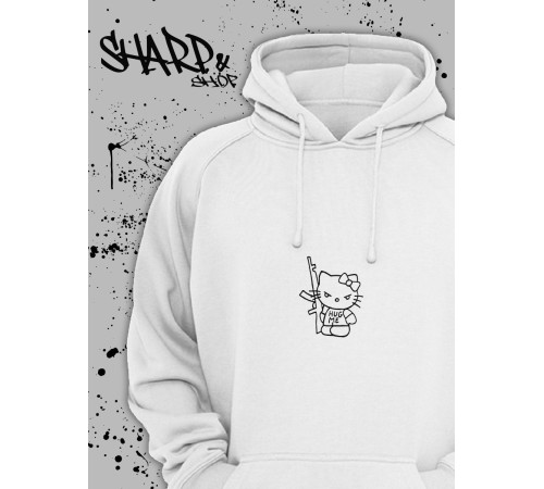 Толстовки, свитшоты и худи Hello Kitty Sharp&Shop Худи Hello Kitty белое оверсайз Куроми кофта дрейн гранж