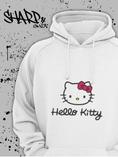 Толстовки, свитшоты и худи Hello Kitty Sharp&Shop Худи Hello Kitty белое оверсайз Куроми кофта дрейн гранж