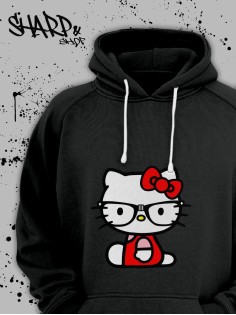 Толстовки, свитшоты и худи Hello Kitty Sharp&Shop Худи Hello Kitty черное оверсайз Куроми кофта дрейн гранж