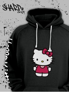 Толстовки, свитшоты и худи Hello Kitty Sharp&Shop Худи Hello Kitty черное оверсайз Куроми кофта дрейн гранж