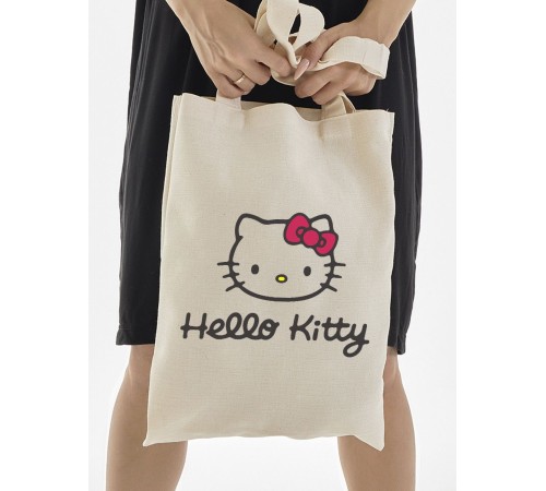 Шоппер Hello Kitty Куроми Sharp& Сумка шоппер бежевый Аниме Hello Kitty Куроми дрейн тканевая