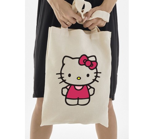 Шоппер Hello Kitty Куроми Sharp& Сумка шоппер бежевый Аниме Hello Kitty Куроми дрейн тканевая