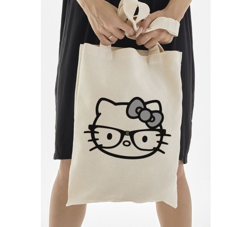 Шоппер Hello Kitty Куроми Sharp& Сумка шоппер бежевый Аниме Hello Kitty Куроми дрейн тканевая