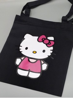 Шоппер Hello Kitty Куроми Sharp& Сумка шоппер черный Аниме Hello Kitty Куроми дрейн тканевая