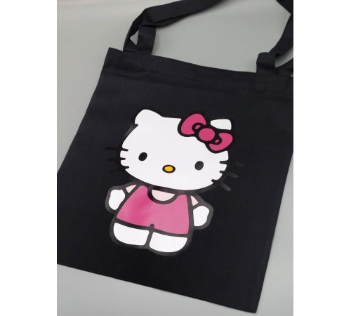 Шоппер Hello Kitty Куроми Sharp& Сумка шоппер черный Аниме Hello Kitty Куроми дрейн тканевая