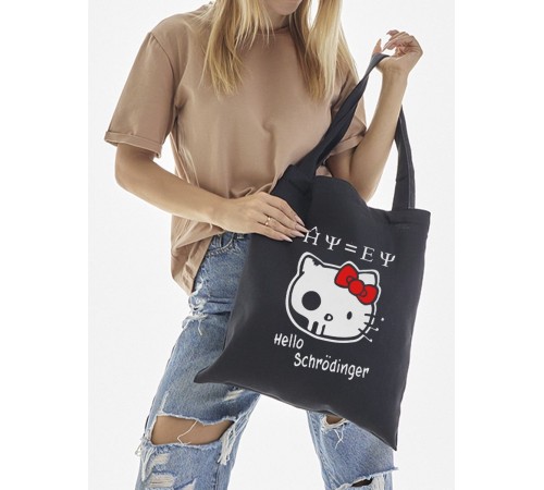 Шоппер Hello Kitty Куроми Sharp& Сумка шоппер черный Аниме Hello Kitty Куроми дрейн тканевая