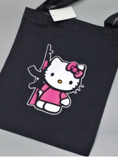 Шоппер Hello Kitty Куроми Sharp& Сумка шоппер черный Аниме Hello Kitty Куроми дрейн тканевая