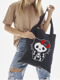 Шоппер Hello Kitty Куроми Sharp& Сумка шоппер черный Аниме Hello Kitty Куроми дрейн тканевая