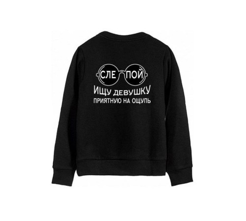Sharp&Shop Свитшот черный оверсайз толстовка blackpink прикол