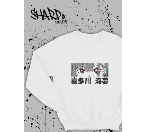 Sharp@Shop Свитшот Аниме белый оверсайз токийский Гуль Ахегао хентай
