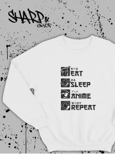 Sharp@Shop Свитшот Аниме белый оверсайз токийский Гуль Ахегао хентай