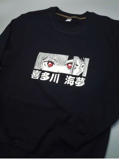 Sharp@Shop Свитшот Аниме черный оверсайз Ахегао Токийский Гуль дрейн