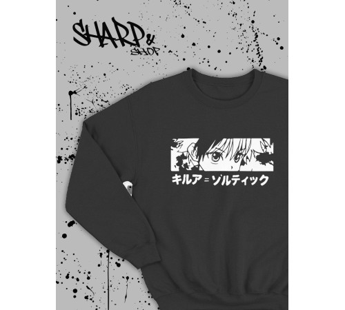 Sharp@Shop Свитшот Аниме черный оверсайз Ахегао Токийский Гуль дрейн