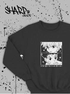 Sharp@Shop Свитшот Аниме черный оверсайз Ахегао Токийский Гуль дрейн