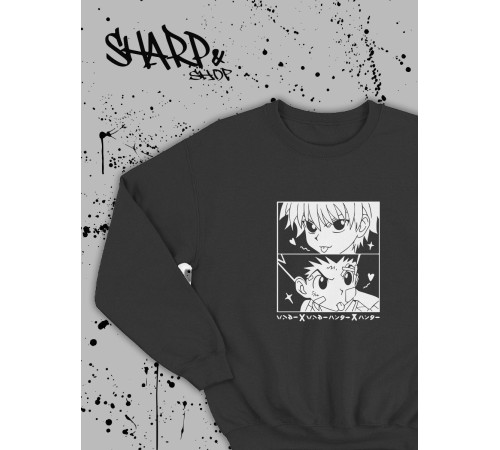 Sharp@Shop Свитшот Аниме черный оверсайз Ахегао Токийский Гуль дрейн