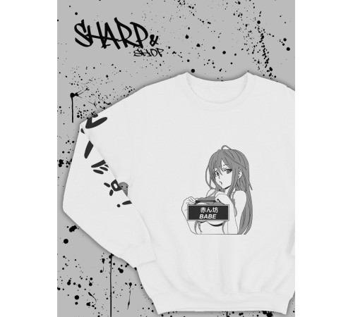 Sharp@Shop Свитшот Аниме белый оверсайз ахегао Токийский Гуль