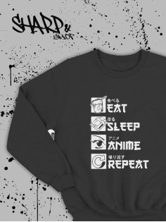 Sharp@Shop Свитшот Аниме черный оверсайз Кагуя Токийский Гуль дрейн
