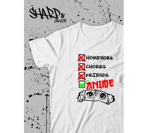 Футболка Аниме оверсайз Sharp&Shop Футболка оверсайз anime унисекс мужская