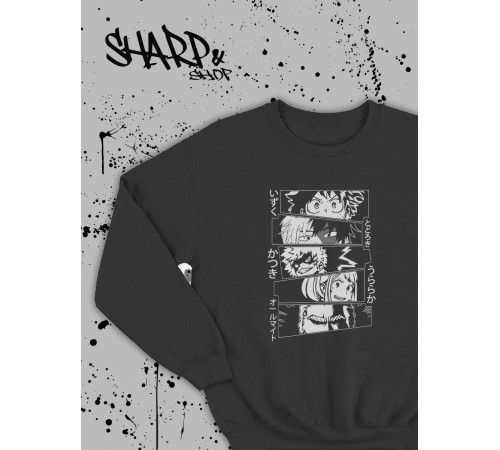 Свитшоты Аниме оверсайз Sharp&Shop Свитшот с принтом мужской Куроми Ахегао
