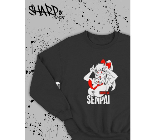 Свитшоты Аниме оверсайз Sharp&Shop Свитшот с принтом мужской Куроми Ахегао