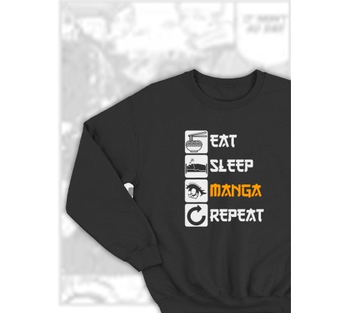 Свитшоты Аниме оверсайз Sharp&Shop Свитшот с принтом мужской Куроми Ахегао